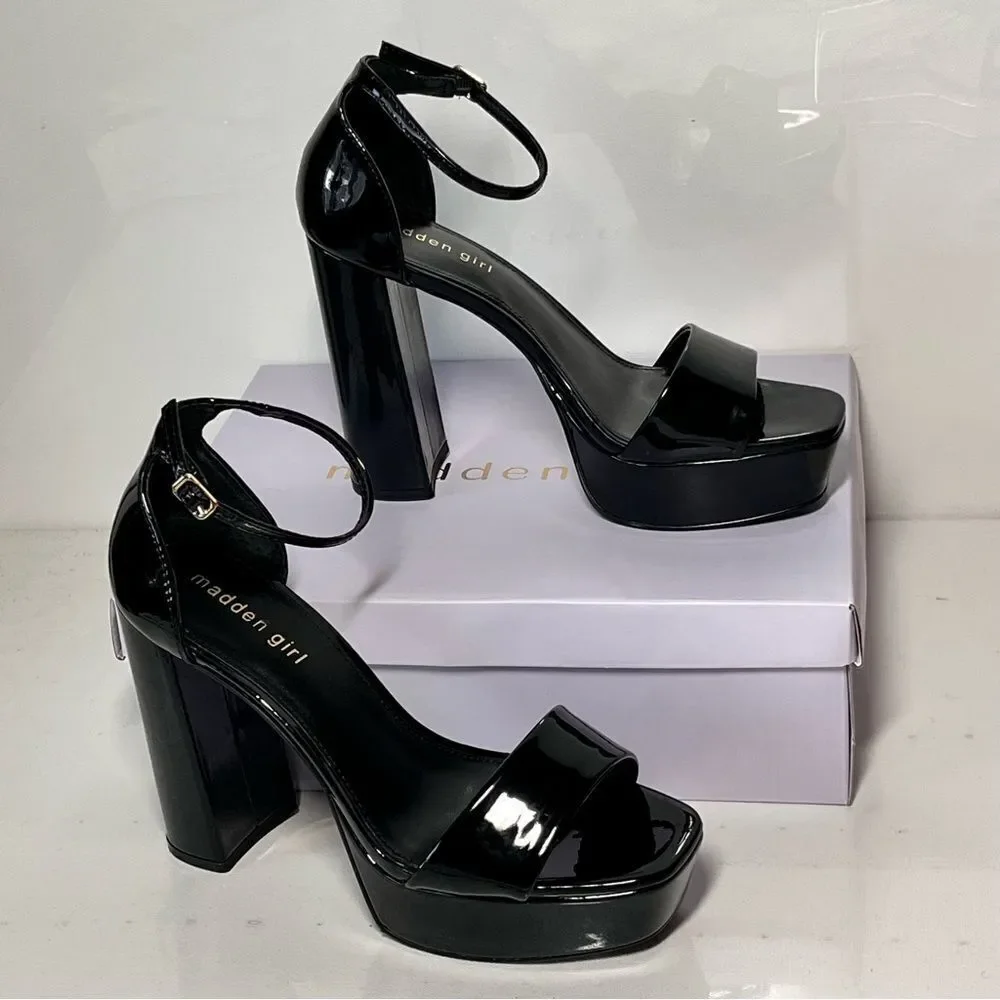 Madden Girl Square-toe ankle-strap platform sandals